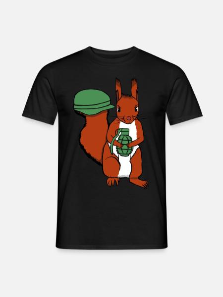 Squirrel with grenade - Men's T-Shirt - black