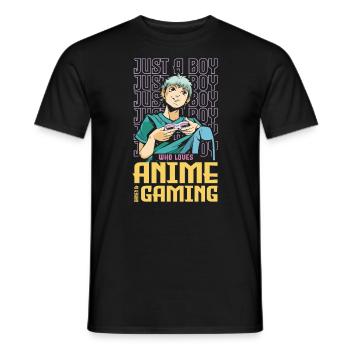 Nur Ein Junge, Der Anime Ramen & Gaming Liebt - Männer T-Shirt - Schwarz - Vorne - AI Model Male 178 light (178cm)