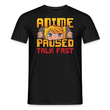 Anime Paused Quick Design For - Men's T-Shirt - black - Front - AI Model Male 178 light (178cm)