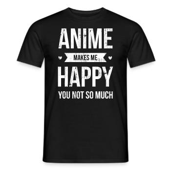 L’anime me rend heureux, pas tellement pour - T-shirt homme - noir - Devant - AI Model Male 178 light (178cm)