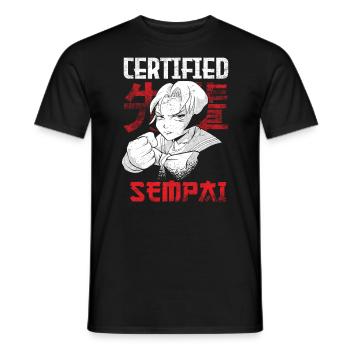 Certified Senpai-design For Japanese - Men's T-Shirt - black - Front - AI Model Male 178 light (178cm)