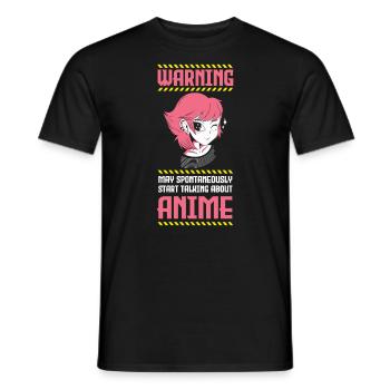 Warning can start talking spontaneously - Men's T-Shirt - black - Front - AI Model Male 178 light (178cm)
