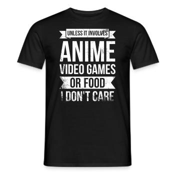 Es Sei Denn, Es Handelt Sich Um Anime-videospiele - Männer T-Shirt - Schwarz - Vorne - AI Model Male 178 light (178cm)