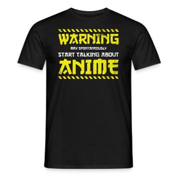 Warning can start talking spontaneously - Men's T-Shirt - black - Front - AI Model Male 178 light (178cm)