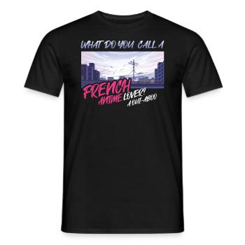 Wie Nennt Man Einen Französischen Anime-liebhaber? - Männer T-Shirt - Schwarz - Vorne - AI Model Male 178 light (178cm)