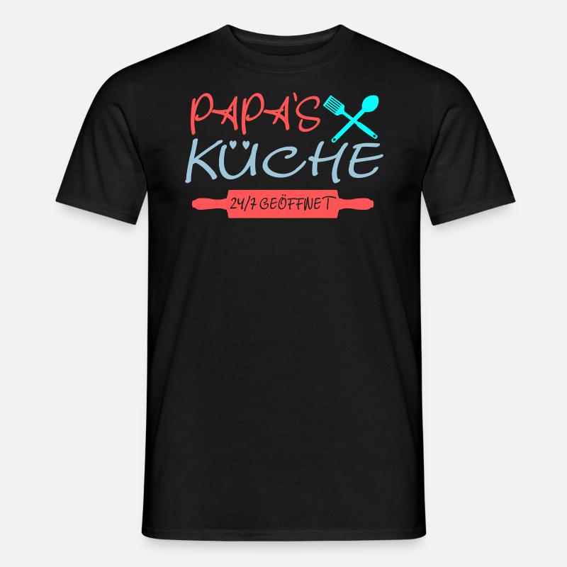 Papas Küche 24h - Männer T-Shirt - Schwarz