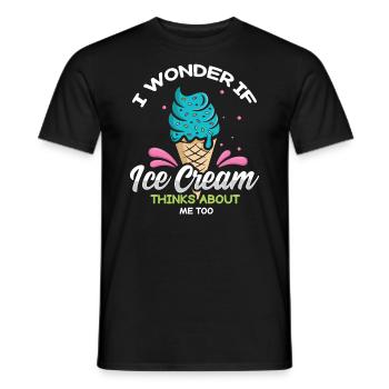 Je me demande si Ice Cream for Frozen et moi - T-shirt homme - noir - Devant - AI Model Male 178 light (178cm)