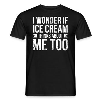 Je me demande si Ice Cream for Frozen et moi - T-shirt homme - noir - Devant - AI Model Male 178 light (178cm)