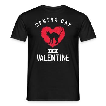 Sphynx-katze Ist Mein Valentinsgruß-herz-design - Männer T-Shirt - Schwarz - Vorne - AI Model Male 178 light (178cm)