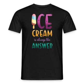 Eiscreme Ist Immer Die Antwort Auf Gefrorene - Männer T-Shirt - Schwarz - Vorne - AI Model Male 178 light (178cm)