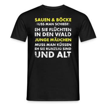 Jäger und Schürzenjäger Design mit lustigem Spruch - Männer T-Shirt - Schwarz - Vorne - AI Model Male 178 light (178cm)