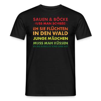 Jäger und Schürzenjäger Design mit lustigem Spruch - Männer T-Shirt - Schwarz - Vorne - AI Model Male 178 light (178cm)