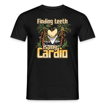 Conception de collecteur de dents fossiles pour un fossile de requin - T-shirt homme - noir - Devant - AI Model Male 178 light (178cm)