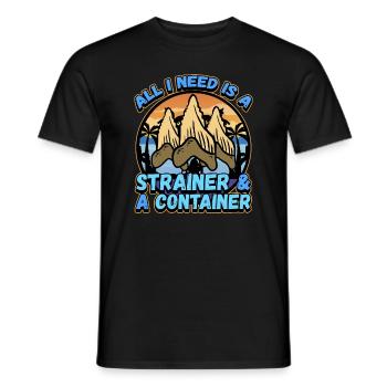 Conception de collecteur de dents fossiles pour un fossile de requin - T-shirt homme - noir - Devant - AI Model Male 178 light (178cm)
