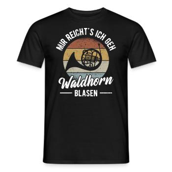 Waldhorn Hornist Orchester Musiker Horn Blasmusik - Männer T-Shirt - Schwarz - Vorne - AI Model Male 178 light (178cm)