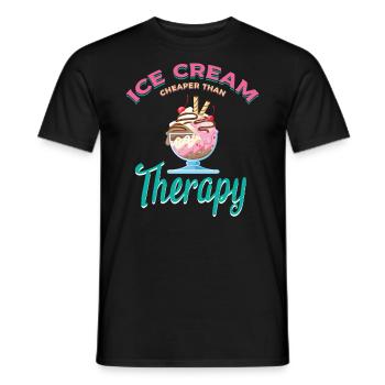 Eiscreme Billiger Als Therapie Für Gefrorene - Männer T-Shirt - Schwarz - Vorne - AI Model Male 178 light (178cm)