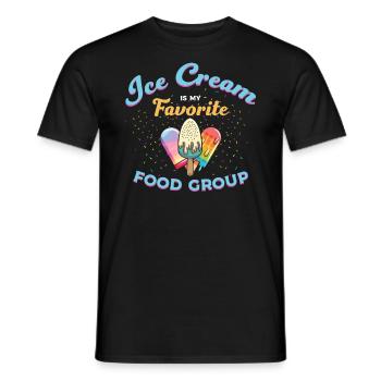 Ice cream is my favorite food group - Men's T-Shirt - black - Front - AI Model Male 178 light (178cm)
