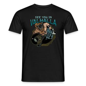 Norse Viking Mythology Design for Viking Warriors - Men's T-Shirt - black - Front - AI Model Male 178 light (178cm)