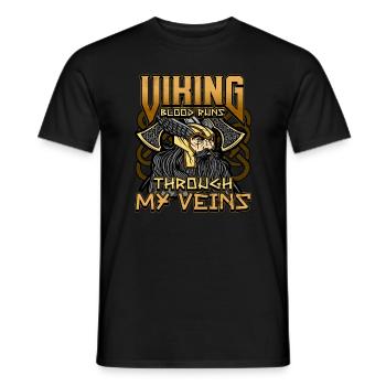 Norse Viking Mythology Design for Viking Warriors - Men's T-Shirt - black - Front - AI Model Male 178 light (178cm)