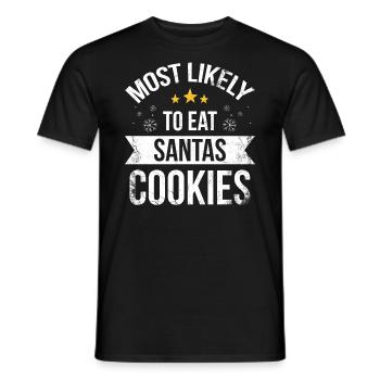 Très probablement mange des biscuits de Noël pour - T-shirt homme - noir - Devant - AI Model Male 178 light (178cm)