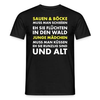 Jäger und Schürzenjäger Design mit lustigem Spruch - Männer T-Shirt - Schwarz - Vorne - AI Model Male 178 light (178cm)