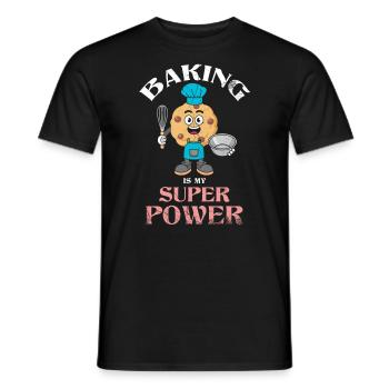 Baking is my superpower for baking or baking - Men's T-Shirt - black - Front - AI Model Male 178 light (178cm)