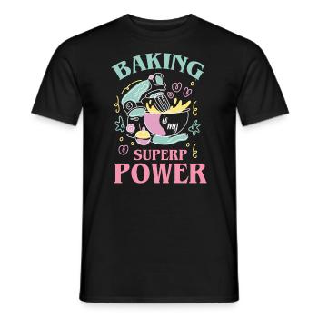 Baking is my superpower for bakers or baking - Men's T-Shirt - black - Front - AI Model Male 178 light (178cm)