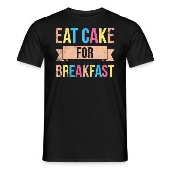 Mangez des gâteaux pour le petit-déjeuner pour les boulangers ou - T-shirt homme - noir - Devant - AI Model Male 178 light (178cm)