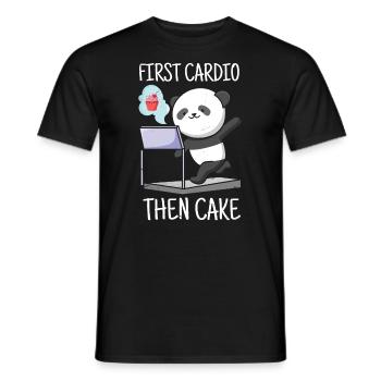 First Cardio, Then Cake For Bakers Or Baking Fans - Men's T-Shirt - black - Front - AI Model Male 178 light (178cm)