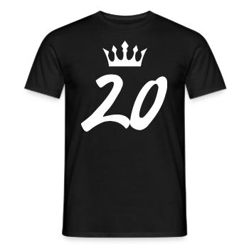 Couronne de 20 chiffres - T-shirt homme - noir - Devant - AI Model Male 178 light (178cm)