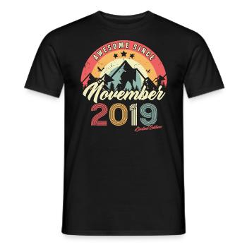 Birthday Gift In November 2019 Vintage - Men's T-Shirt - black - Front - AI Model Male 178 light (178cm)