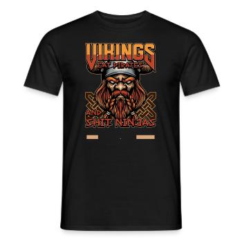 Norse Viking Mythology Design for Viking Warriors - Men's T-Shirt - black - Front - AI Model Male 178 light (178cm)