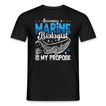 Marine Science Design for an Ocean Student - Men's T-Shirt - black - Front - AI Model Male 178 light (178cm)