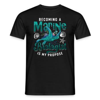 Marine Science Design for an Ocean Student - Men's T-Shirt - black - Front - AI Model Male 178 light (178cm)