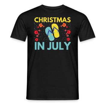 Christmas in July design for Christians and beach - Men's T-Shirt - black - Front - AI Model Male 178 light (178cm)