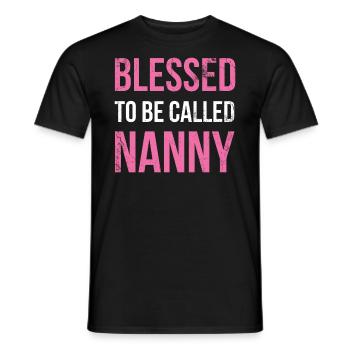 Blessed, Nanny For Grandmother Grandma Called To - Men's T-Shirt - black - Front - AI Model Male 178 light (178cm)
