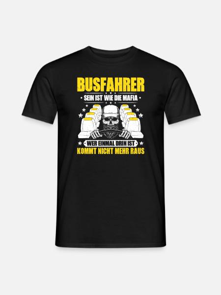 Busfahrer Bus Driver Busman Schulbusfahrer - Männer T-Shirt - Schwarz