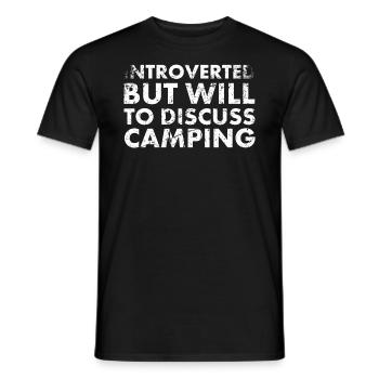 Introverted but ready to camping for A - Men's T-Shirt - black - Front - AI Model Male 178 light (178cm)