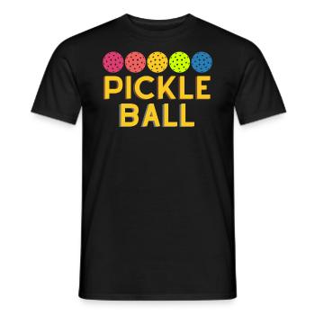 Pickleball design for Pickleball players or - Men's T-Shirt - black - Front - AI Model Male 178 light (178cm)
