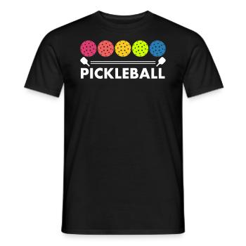 Pickleball design for Pickleball players or - Men's T-Shirt - black - Front - AI Model Male 178 light (178cm)
