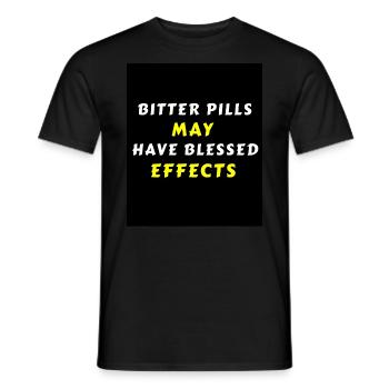 BITTER PILLS MAY HAVE BLESSED - T-shirt homme - noir - Devant - AI Model Male 178 light (178cm)