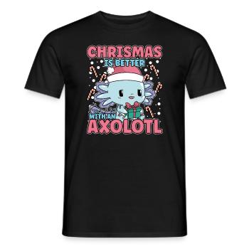 Winter Axolotl Design for a Christmas Xmas Lover - Männer T-Shirt - Schwarz - Vorne - AI Model Male 178 light (178cm)