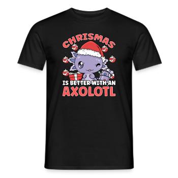 Winter Axolotl Design for a Christmas Xmas Lover - Männer T-Shirt - Schwarz - Vorne - AI Model Male 178 light (178cm)