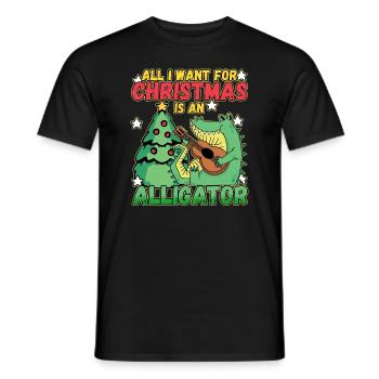 Christmas Design for a Xmas Alligator Lover - Männer T-Shirt - Schwarz - Vorne - AI Model Male 178 light (178cm)