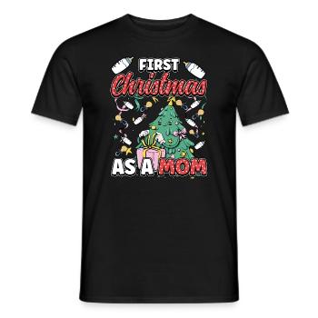 Pregnancy Mom To Be Christmas Design for a Xmas - Männer T-Shirt - Schwarz - Vorne - AI Model Male 178 light (178cm)