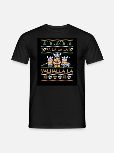 Xmas Valhalla Ugly Christmas Design for a Norse - Männer T-Shirt - Schwarz