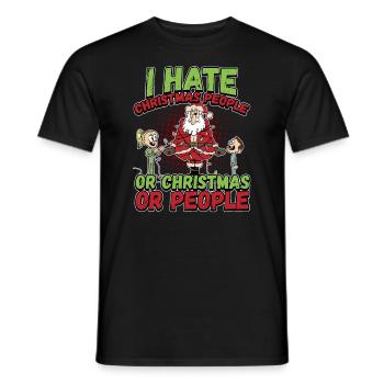 Je déteste les gens de Noël ou de Noël ou les gens - T-shirt homme - noir - Devant - AI Model Male 178 light (178cm)