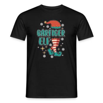 Weihnachts Elf Partnerlook Design Xmas Elfen - Männer T-Shirt - Schwarz - Vorne - AI Model Male 178 light (178cm)