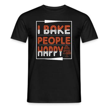 Je fais des gens heureux pour les boulangers ou - T-shirt homme - noir - Devant - AI Model Male 178 light (178cm)