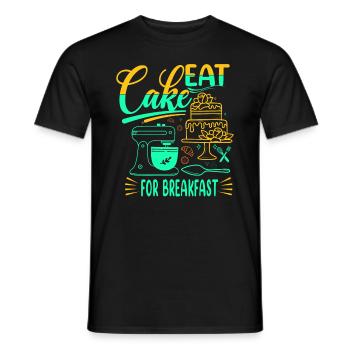 Mangez des gâteaux pour le petit-déjeuner pour les boulangers ou - T-shirt homme - noir - Devant - AI Model Male 178 light (178cm)